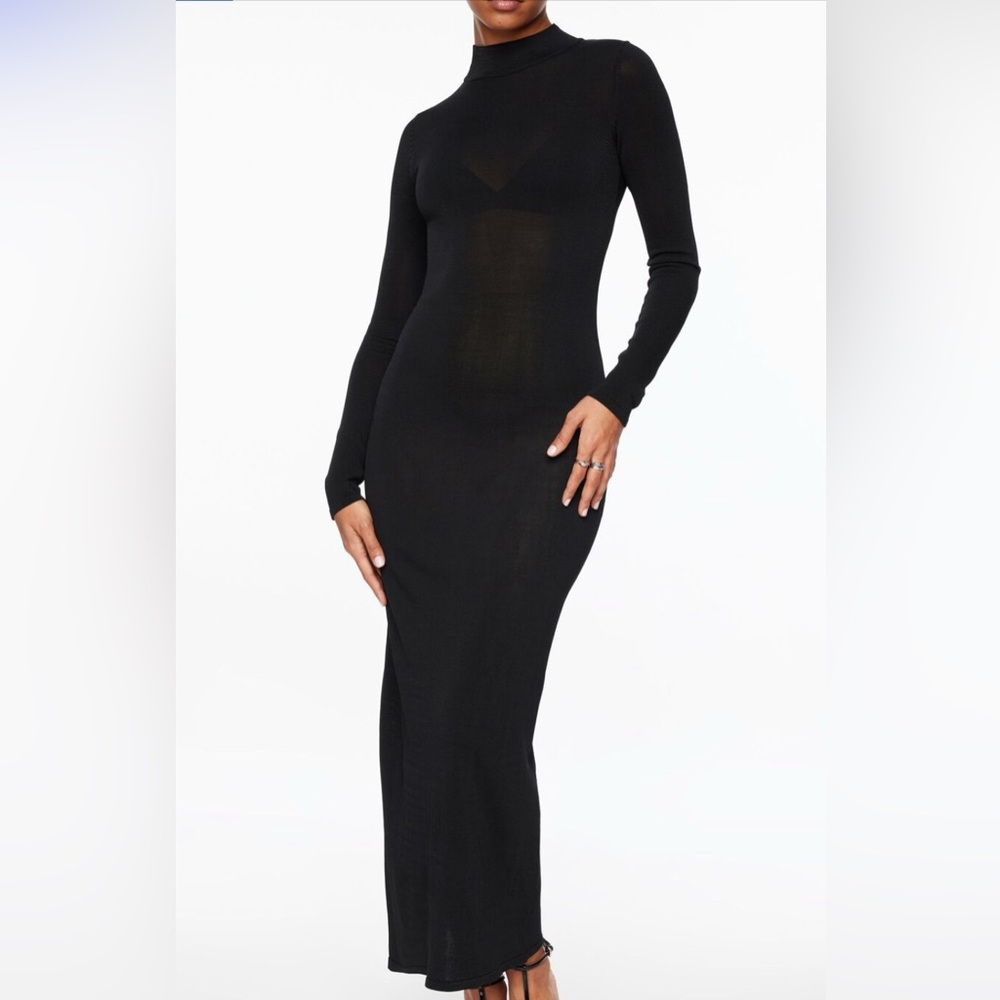 Zara NWNT Long Sleeve Grey Sweater Dress Mock Neck Ruched on One Side